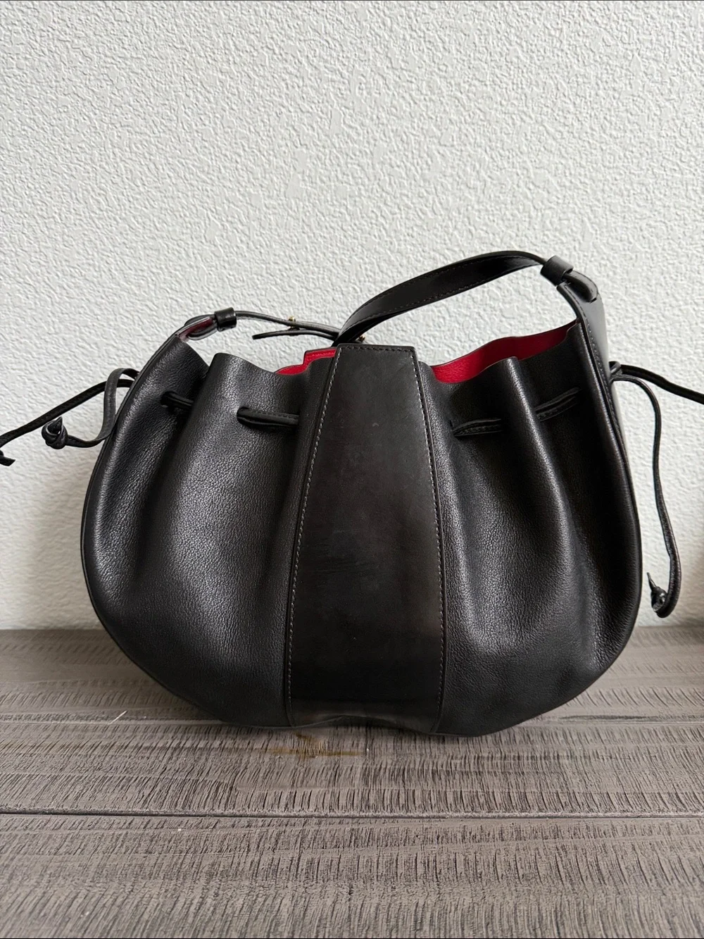 Mansur Gavriel Tumbled Calfskin Lilium Bag Black NWOT